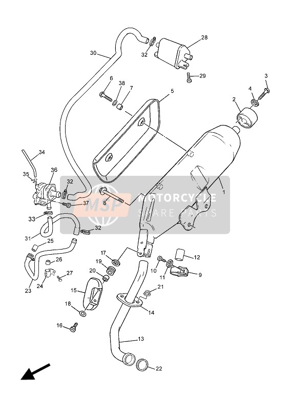 5XME47110000, Schalldampfer 1, Yamaha, 0